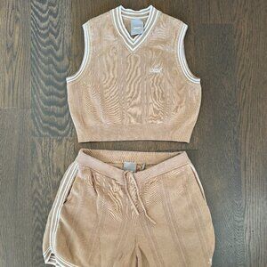 KITH Women Knit Vest & Shorts Set | Camel | Size S